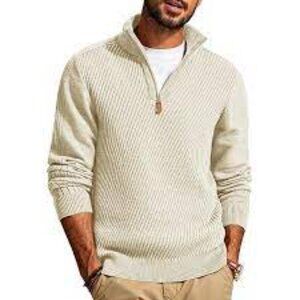 Perry Ellis Cream Diamond Knit Sweater